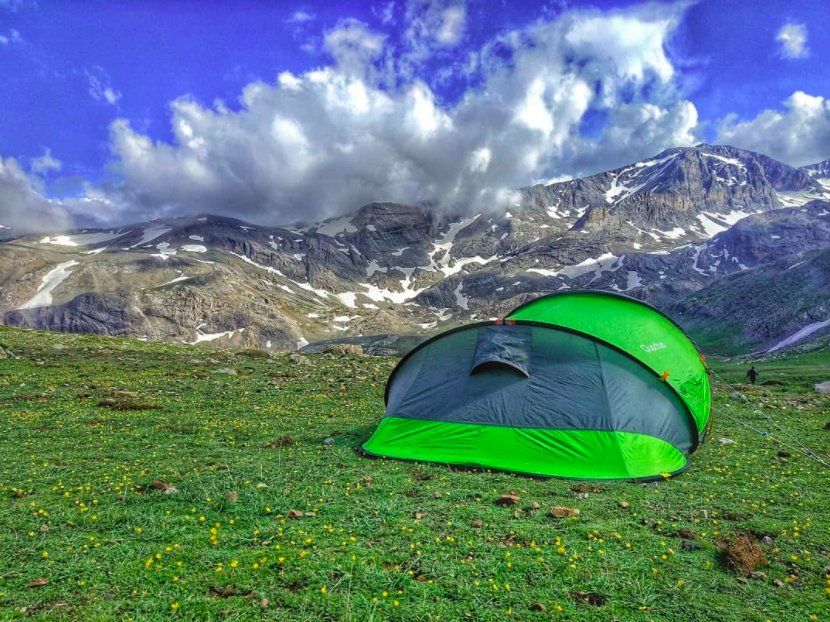 A tent at the high-altitude camping site